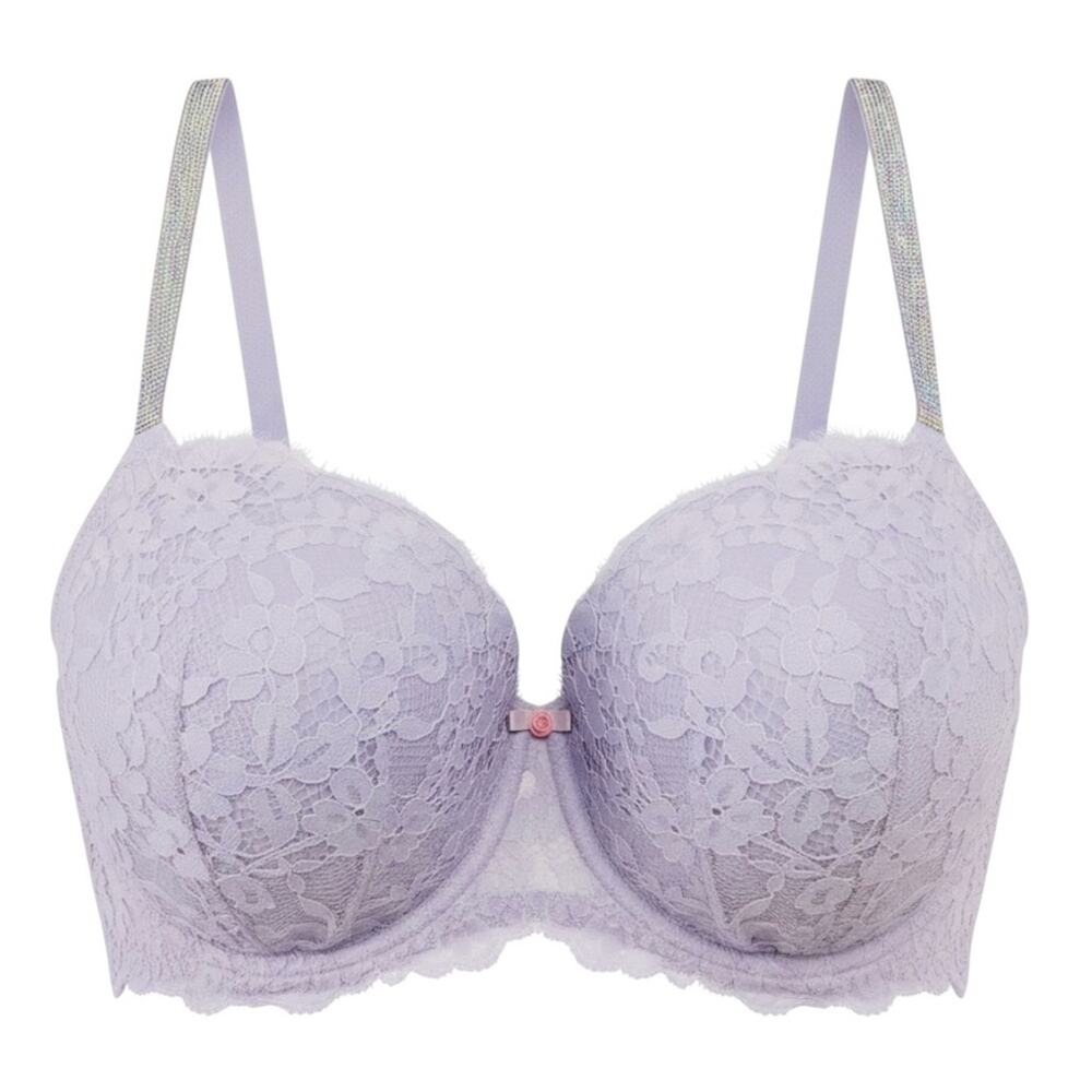 Victoria's Secret Dream Angels Twinkle Strap Lace Demi Bra 38D Lilac Coquette